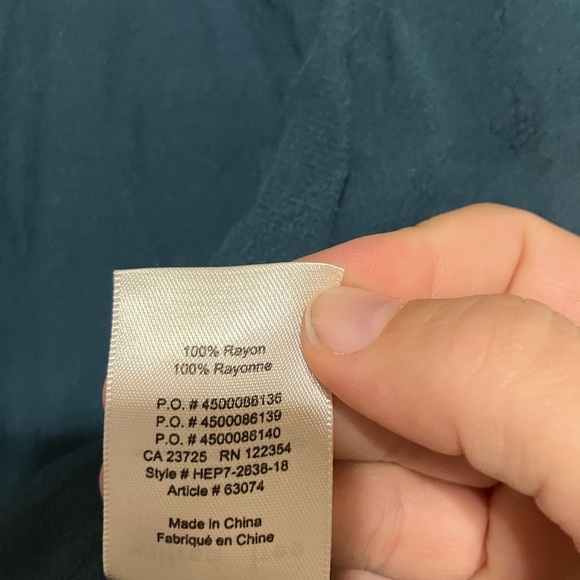 Wilfred Free‎ Button Front Blouse Front Tie Rayon Green Sz XXS Lightweight - Picture 5 of 8